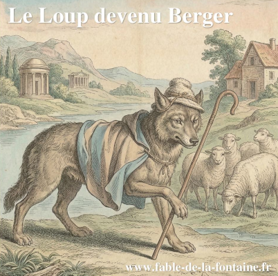Illustration de la fable Le Loup devenu berger de Jean de La Fontaine